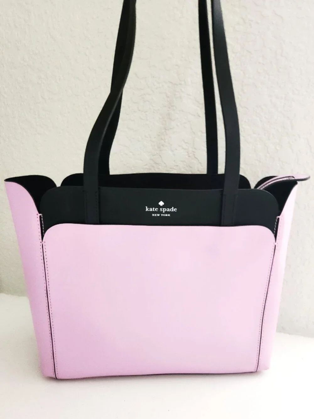 New Kate Spade NY Purple & Black Leather Shoulder Bag Satchel Purse